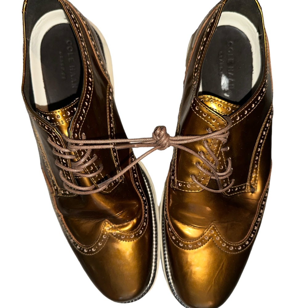 Cole Haan Gold Leather Loafers